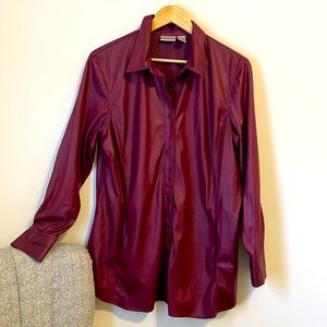 Chicos faux leather Shacket